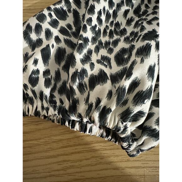 Line & Dot Holly Leopard Long Sleeve Mini Swing Dress Open Back XS Extra Small - Picture 8 of 13